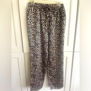 Crescent brand leopard print drawstring elastic pants with pockets